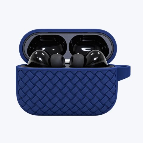 Air ePods3 TWS Wireless Earbuds With Blue Cover Case | Superior calling quality & Perfect fit image