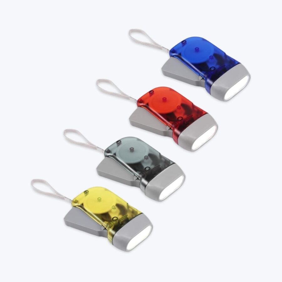 MUCH Transparent Hand Crank Flashlight, 4 Packs Squeeze Wind-up Flashlight for Kids and Adults, No Batteried Required Powerful Emergency Light for Camping, Hiking, Home Power Outage and Survival