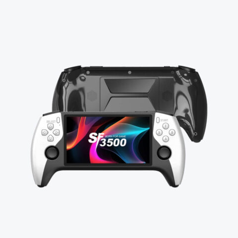 صورة Game Console - SF3500 Plus Handheld Game Console + Built-in Games, 5" IPS HD Display, Portable Retro Gaming Console with Dual Wireless Controllers, HDMI TV Output & USB Type-C Rechargeable