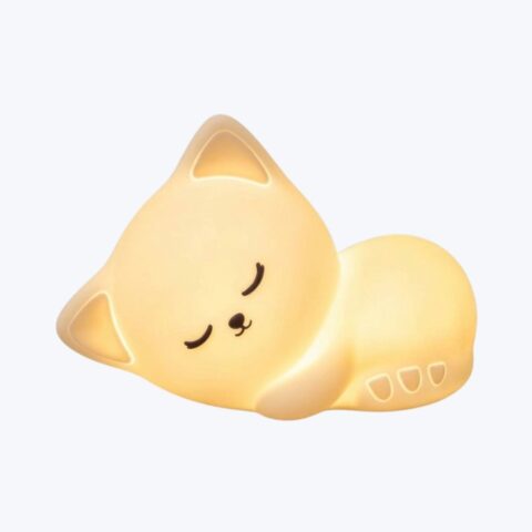 Sleepy Cute Cat Gifts - Yellow-Color Silicone Night Light image