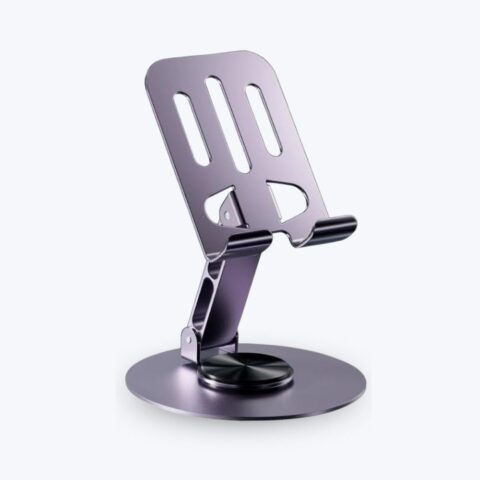Aluminum Tabletop Stand with 360° Adjustable Rotating Base for Smartphones and Tablets image
