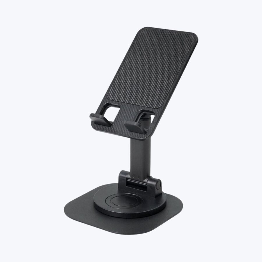 Smiling 360° Rotating Cell Phone Stand Height Angle Adjustable Phone Stand Portable Foldable Desktop Phone