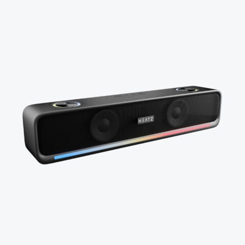 Soundbar Max Portable Bluetooth Speaker, 16W High Bass & Stereo Bluetooth Speaker with RGB Disco Lights, TWS Pairing, Fast Charging, SD Card, USB & AUX Support, BLACK image