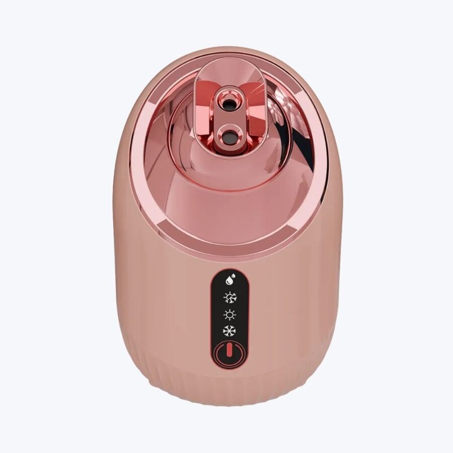 Facial Steamer - Nano Ionic Facial Steamer with Cold, Warm & Hot Mist, 240ml Large Water Tank, Small Face Humidifier, Pink
