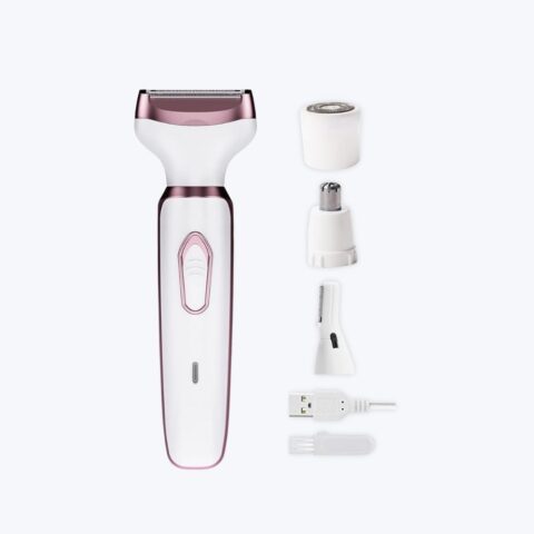 Electric Razors for Women Bikini Shaver for Women 4 in 1 Trimmer, Razors for Shaving Pubic Hair Remover, Painless & Safety for Pubic Body Facial Hair Removal, USB Rechargeable image