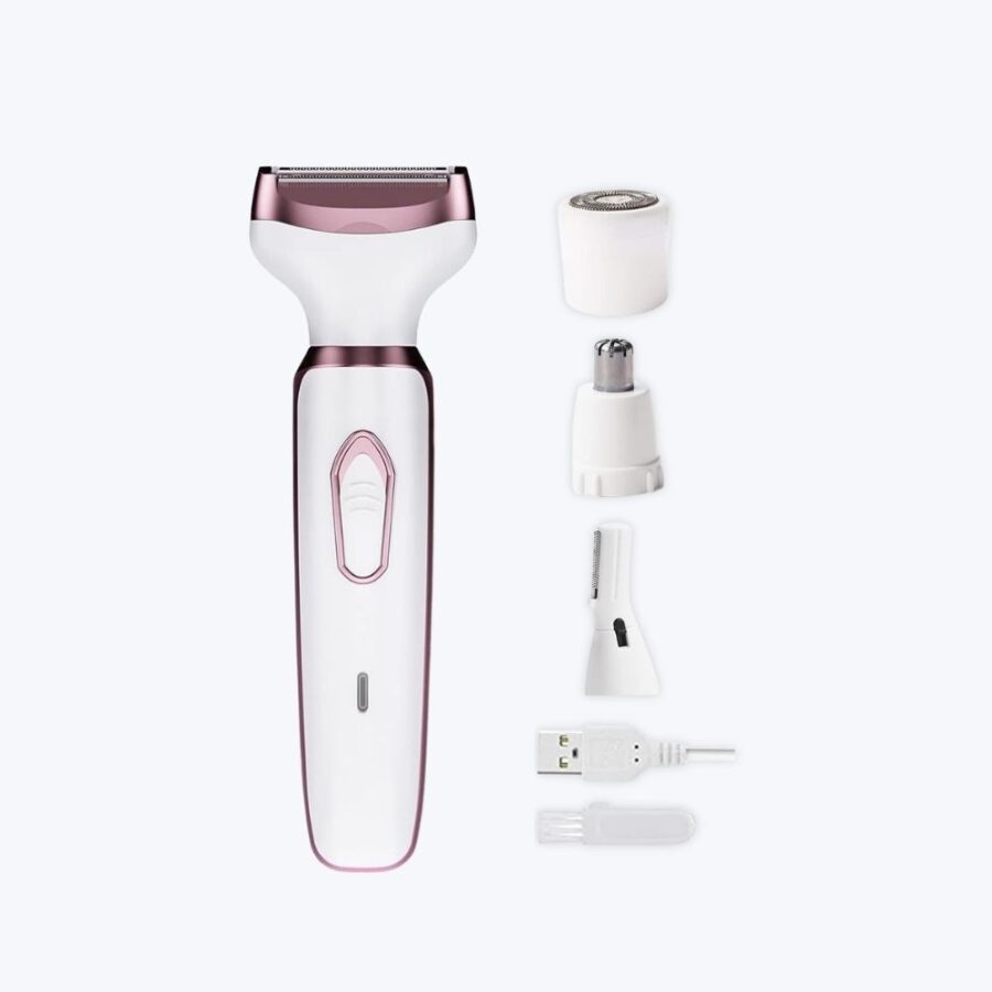 Electric Razors for Women Bikini Shaver for Women 4 in 1 Trimmer, Razors for Shaving Pubic Hair Remover, Painless & Safety for Pubic Body Facial Hair Removal, USB Rechargeable
