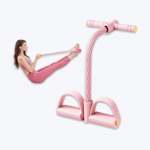 Home Workout Equipment for Arms, Abs, Slimming | 6-tube Multifunction Tension Rope, Pedal Resistance Bands with Handle,Abdominal Exercise Tension Rope,Sit Up Pull Rope,Full Body image