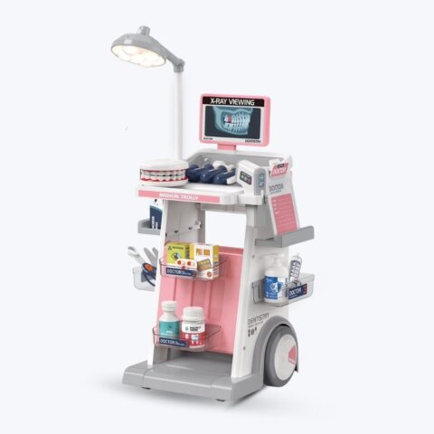 Doctor Kit For Kids - Dental Pretend Play Medical Carts Set with Doctor Cloth / Hat / Bag, Mobile Dental Pretend Play Set Toy For Boys & Girls image