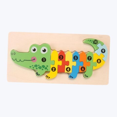 Crocodile Colorful Wooden Animals Puzzle , Number Puzzle for Kids Gifts | Toys for Baby | Developmental Baby Toys image