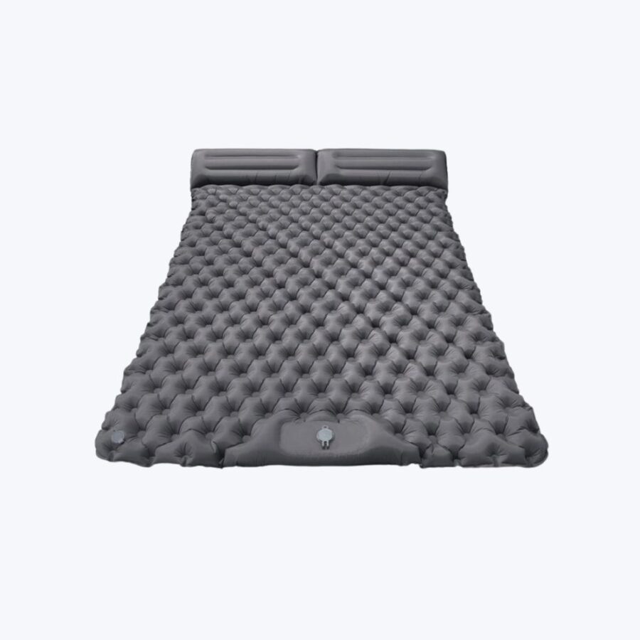 Double Camping Sleeping Mat, Ultralight – With Pillow & Built-In Foot Pump