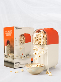 3-Minutes Hot Air Popcorn Maker with Measuring Cup, Oil-Free Poping