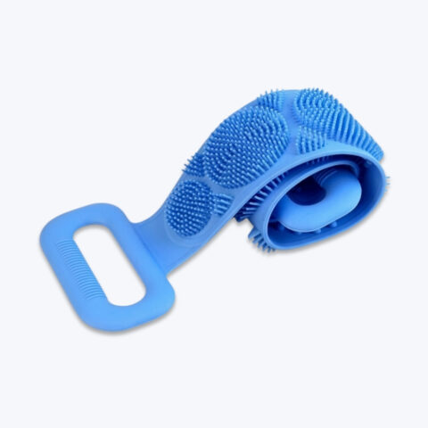Blue Silicone Bath Body Brush Magic Silicone Brushes Bath Towels Body Brush Bath Belt Exfoliating Back Brush Belt Wash Skin Exfoliating Towel for Body image
