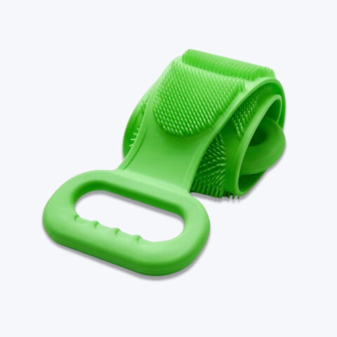 Green Silicone Bath Body Brush Magic Silicone Brushes Bath Towels Body Brush Bath Belt Exfoliating Back Brush Belt Wash Skin Exfoliating Towel for Body image