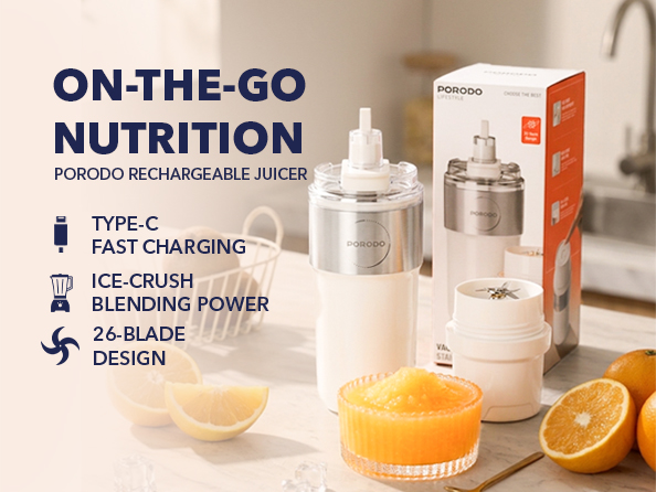 White Porodo Blender Cup | Powerful Ice Crushing | Blending Juice And Powder